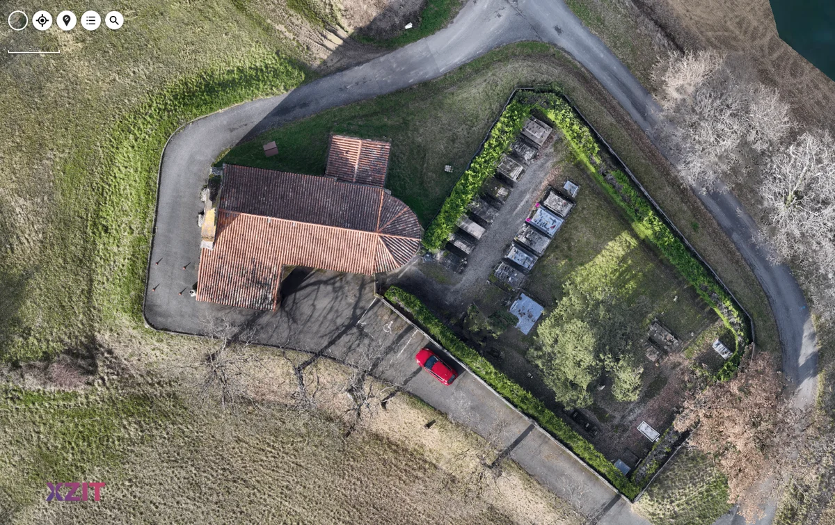 Orthophotographie d’un terrain, vue aérienne à l’échelle